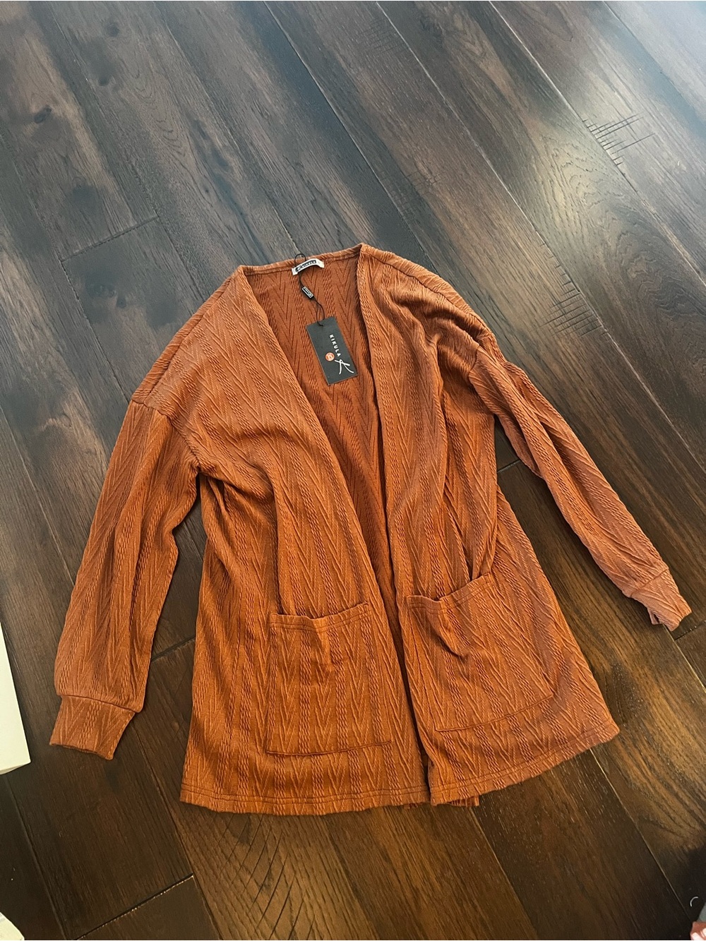 Batwing sleeve brown cardigan